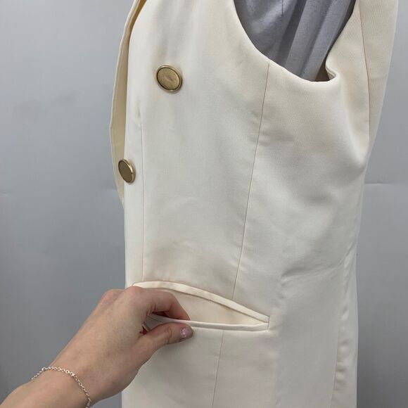 Joie Vest Womens XS Extra Small Faux Button Open Front Sleeveless Notched Tunic - Picture 5 of 13